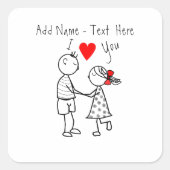 Niedlicher Doppelaufkleber Geschenk Eigener Text I Quadratischer Aufkleber (Vorderseite)