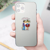Niedlicher Doppelaufkleber mit Text - I Liebe Sie Aufkleber (Telefon)