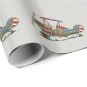 Niedlicher Doppeldecker Geschenkpapier (Rolleneckpunkt)