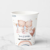 Niedlicher Doppelstar Ballon Babydusche Party Pappbecher (Vorderseite)