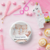 Niedlicher Doppelstar Ballon Babydusche Party Pappteller (Party)