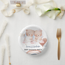 Niedlicher Doppelstar Ballon Babydusche Party Pappteller