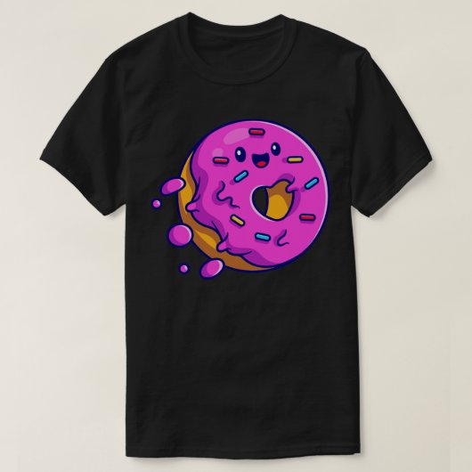 Niedlicher Doughnut Flying Cartoon T-Shirt (Design vorne)