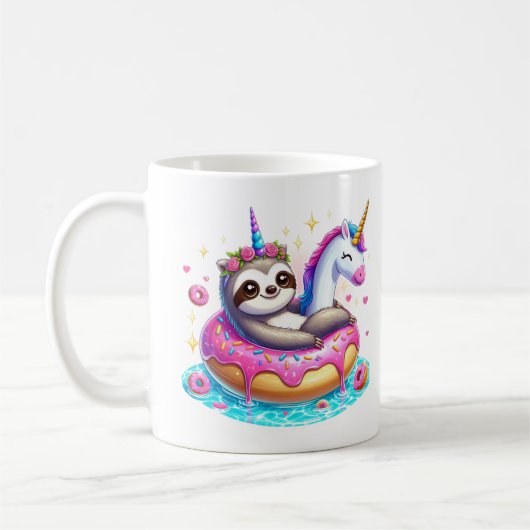 Niedlicher Doughnut-Mops mit Donuts Kostüm 2025 T Kaffeetasse (Links)