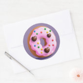 Niedlicher Doughnut Runder Aufkleber (Umschlag)