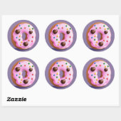 Niedlicher Doughnut Runder Aufkleber (Blatt)