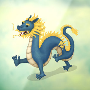 Niedlicher Drache 2024 Chinesisches Tier Fensteraufkleber