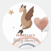 Niedlicher Drache, afrikanische Jungs, Babydusche Runder Aufkleber (Vorderseite)