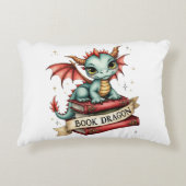 Niedlicher Drache auf Buchdrache Dekokissen (Vorderseite)