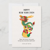 Niedlicher Drache chinesisches Neujahr 2024 Feiertagskarte (Vorderseite)