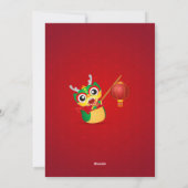 Niedlicher Drache chinesisches Neujahr 2024 Feiertagskarte (Rückseite)