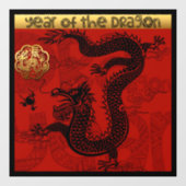 Niedlicher Drache Chinesisches Neujahr Zodiac Birt Fensteraufkleber (Blatt)