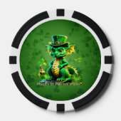 Niedlicher Drache des St. Patrick's Day Pokerchips (Vorderseite)