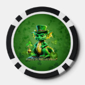 Niedlicher Drache des St. Patrick's Day Pokerchips (Rückseite)