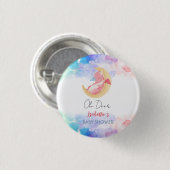 Niedlicher Drache Dinosaurier Regenbogen Ballon Ba Button (Vorne & Hinten)