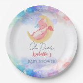 Niedlicher Drache Dinosaurier Regenbogen Ballon Ba Pappteller (Vorderseite)