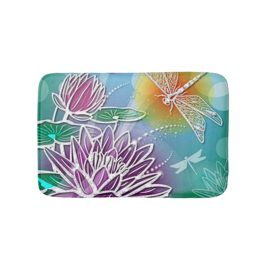 Niedlicher Drache Fliegen Hübsche Sommerfarben Mod Badematte (Vorderseite)