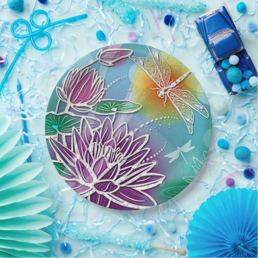 Niedlicher Drache Fliegen Hübsche Sommerfarben Mod Pappteller (Party)