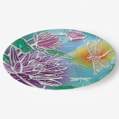 Niedlicher Drache Fliegen Hübsche Sommerfarben Mod Pappteller (Schrägansicht)