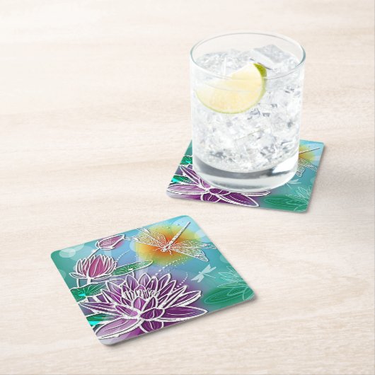 Niedlicher Drache Fliegen Hübsche Sommerfarben Mod Rechteckiger Pappuntersetzer (Vor Ort)