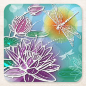 Niedlicher Drache Fliegen Hübsche Sommerfarben Mod Rechteckiger Pappuntersetzer (Vorderseite)