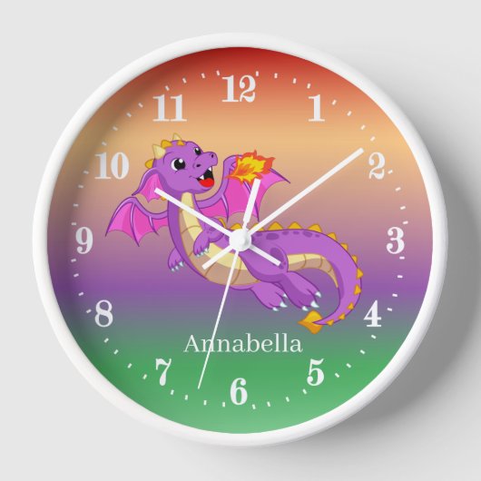 niedlicher Drache geben den Namen Kinder Große Uhr (Vorderseite)