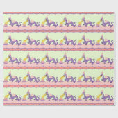 Niedlicher Drache Geburtstagsgeschenkpapier Geschenkpapier (Flach)