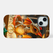 Niedlicher Drache in einer Schmuckbox iPhone 15 Hülle (Rückseite (Horizontal))