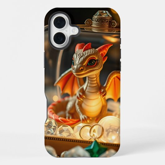 Niedlicher Drache in einer Schmuckbox iPhone Hülle (Rückseite)
