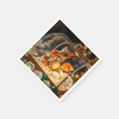 Niedlicher Drache in einer Schmuckbox Serviette (Ecke)