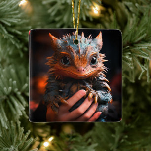 Niedlicher Drache Keramikornament