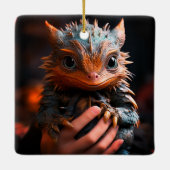 Niedlicher Drache Keramikornament (Rückseite)