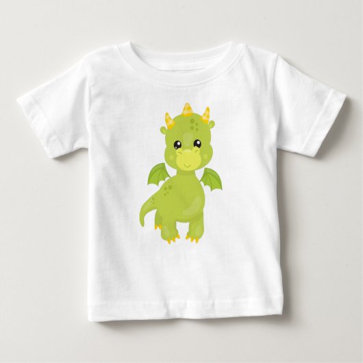 Niedlicher Drache, Kleiner Drache, Grüner Drache,  Baby T-shirt (Vorderseite)