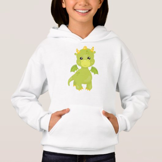 Niedlicher Drache, Kleiner Drache, Grüner Drache, Hoodie (Vorderseite)