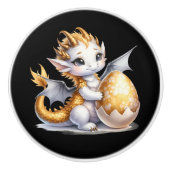 Niedlicher Drache liebt Fantasie Keramikknauf (Vorderseite)