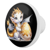 Niedlicher Drache liebt Fantasie Keramikknauf (Rechts)