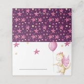 Niedlicher Drache mit Balloon Girl Baby Dusche Platzkarte (Außenseite Aufgefaltet)