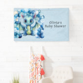 Niedlicher Drache mit Blue Balloons Boy Baby Dusch Banner (Insitu)