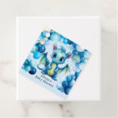 Niedlicher Drache mit Blue Balloons Boy Baby Dusch Geschenkanhänger (Beispiel)