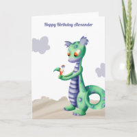 Niedlicher Drache mit Personalisierter Geburtstags