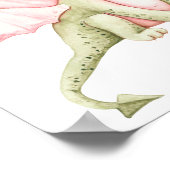 Niedlicher Drache mit rosa Flügel Poster (Ecke)