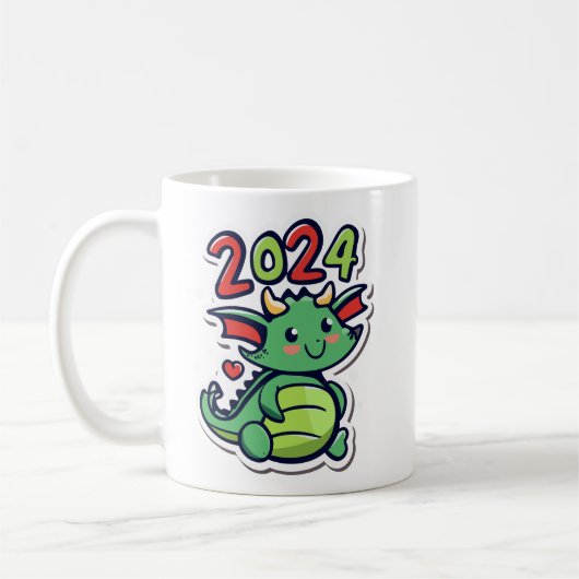 Niedlicher Drache neu geboren 2024 Kaffeetasse (Links)