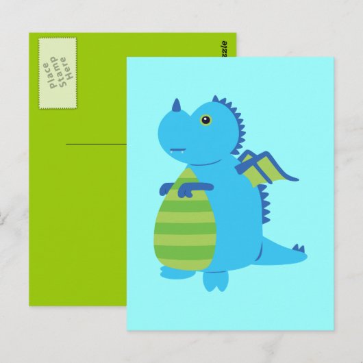 Niedlicher Drache Postkarte (Vorne/Hinten)