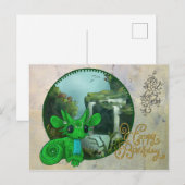 Niedlicher Drache Postkarte (Vorne/Hinten)