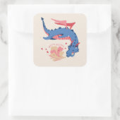 Niedlicher Drache Quadratischer Aufkleber (Tasche)