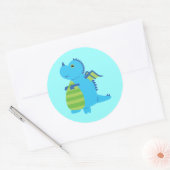 Niedlicher Drache Runder Aufkleber (Umschlag)