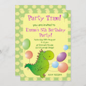 Niedlicher Drache scherzt Party Einladung, das Einladung (Vorne/Hinten)