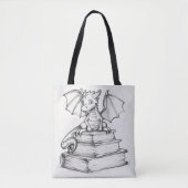 Niedlicher Drache und Bücher Tasche (Vorderseite)