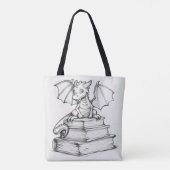 Niedlicher Drache und Bücher Tasche (Rückseite)