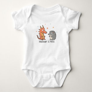 Niedlicher Drache und Igel - Freundschaft ist Magi Baby Strampler
